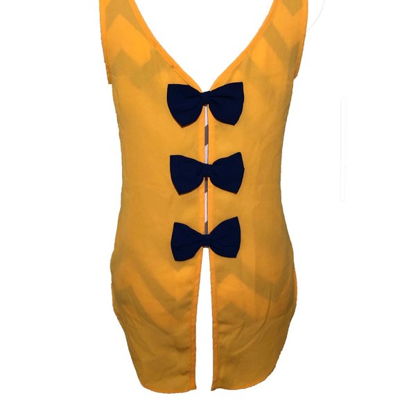 Copper Key Orange Tank Top with Navy Bows - Picture 1 of 5